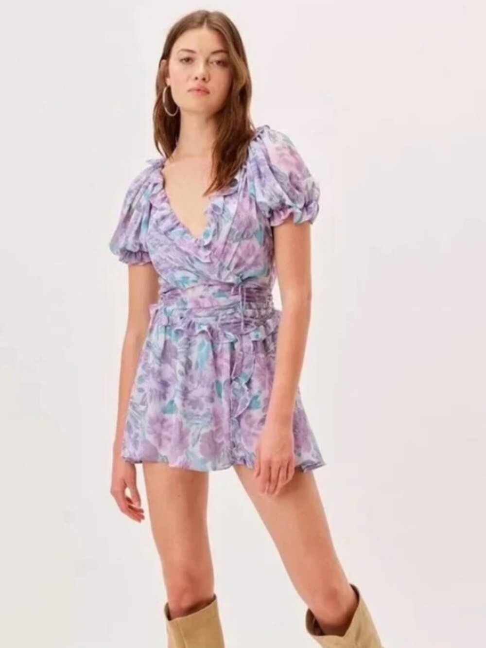 For Love & Lemons Shelly Floral Mini Dress | Size M